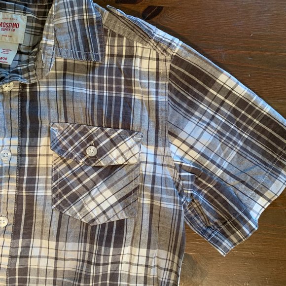 Mossimo Boys Short Sleeve Button Up Shirt Plaid Size M - Picture 3 of 3